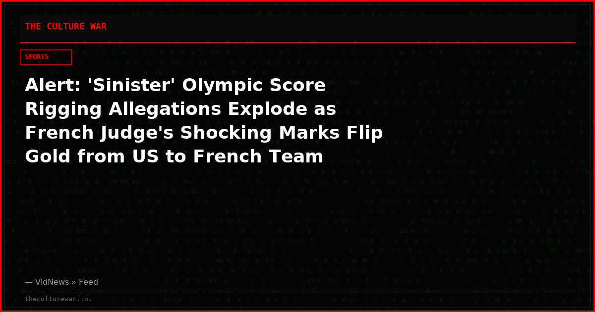 Alert: 'Sinister' Olympic Score Rigging Allegations Explode as French Judge's Shocking Marks Flip Gold from US to French Team