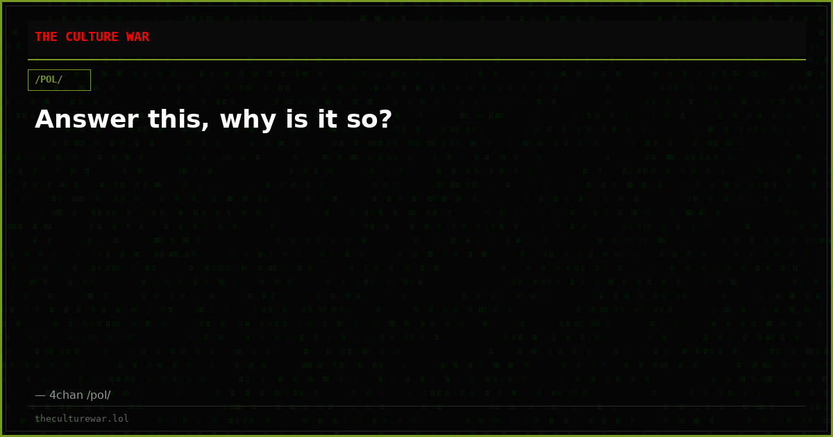 Answer this, why is it so?