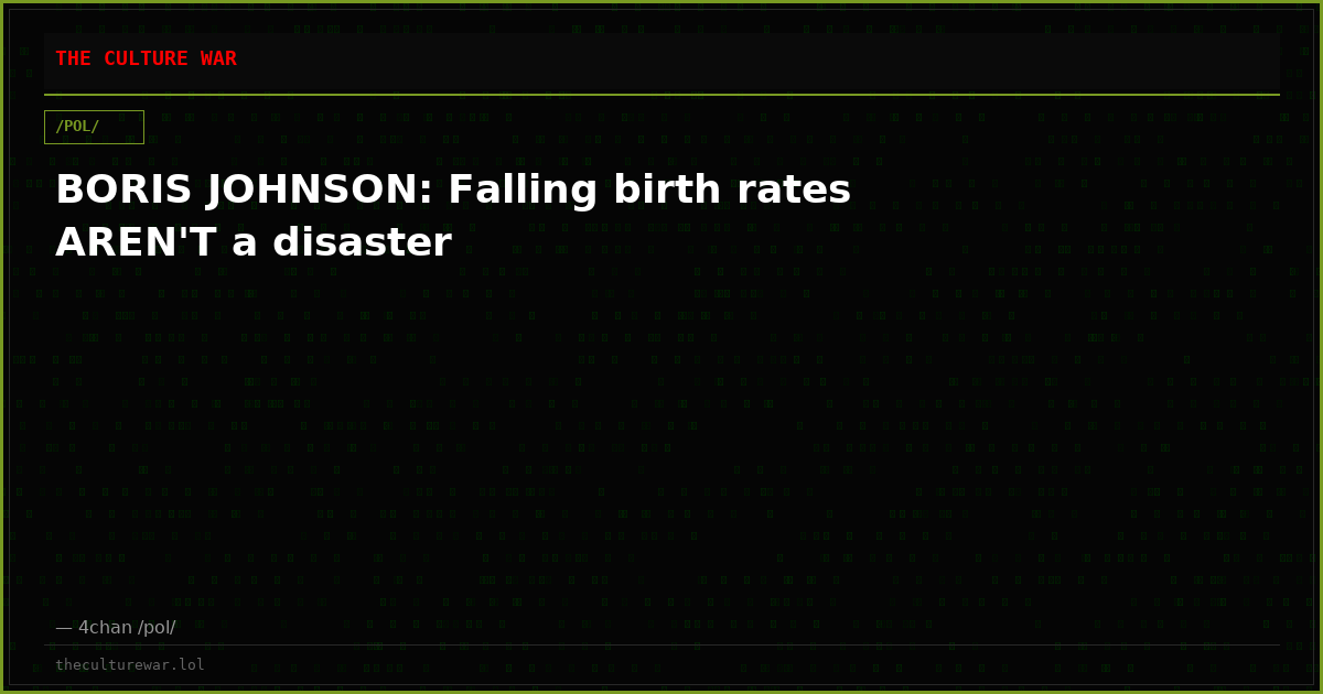 BORIS JOHNSON: Falling birth rates AREN'T a disaster