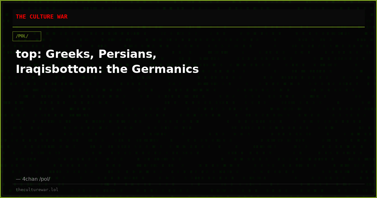 top: Greeks, Persians, Iraqisbottom: the Germanics