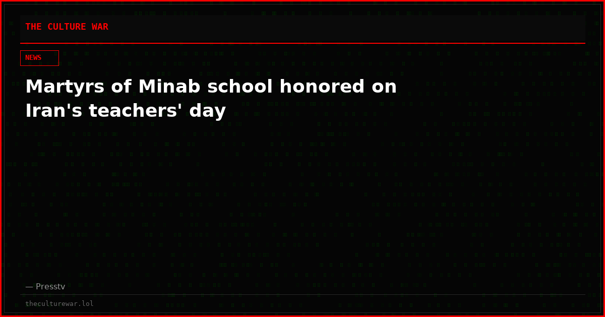 Martyrs of Minab school honored on Iran's teachers' day
