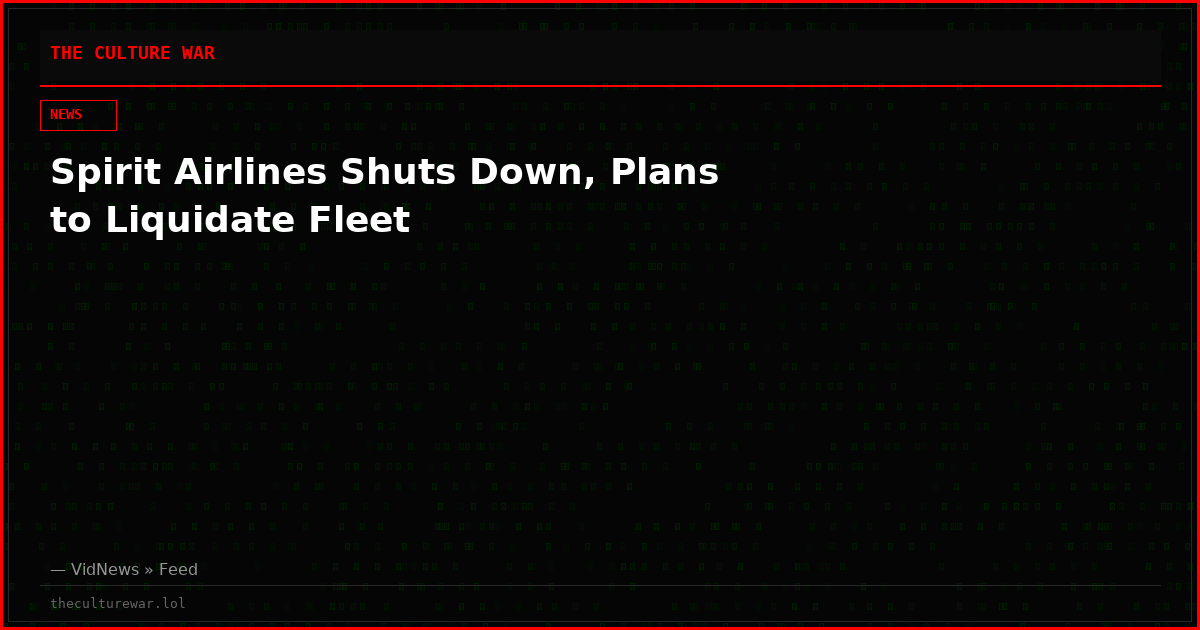 Spirit Airlines Shuts Down, Plans to Liquidate Fleet