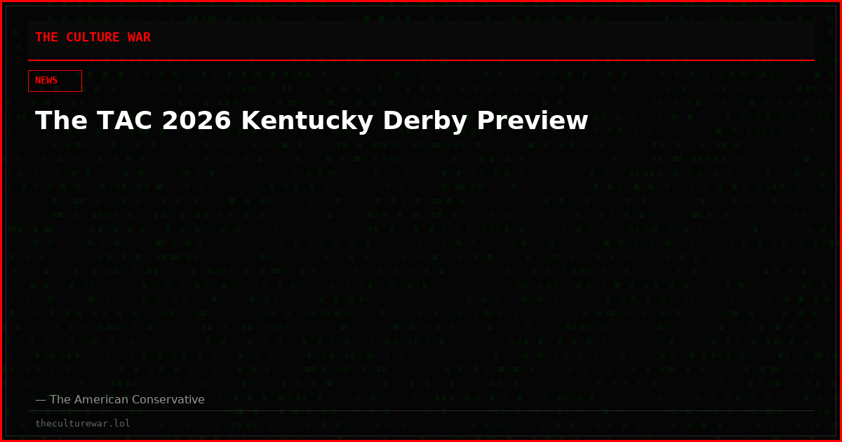 The TAC 2026 Kentucky Derby Preview