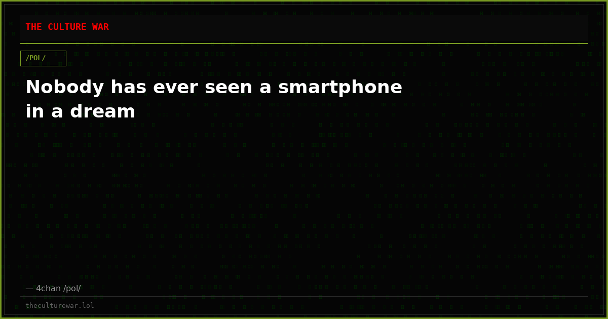Nobody has ever seen a smartphone in a dream