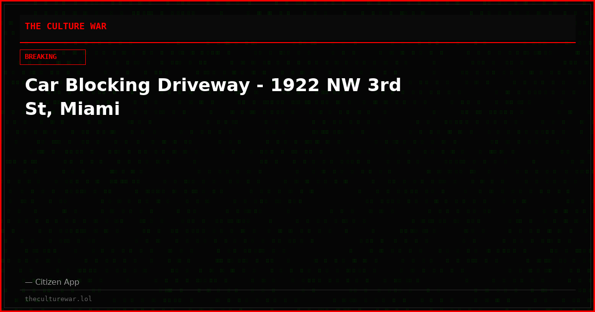 Car Blocking Driveway - 1922 NW 3rd St, Miami