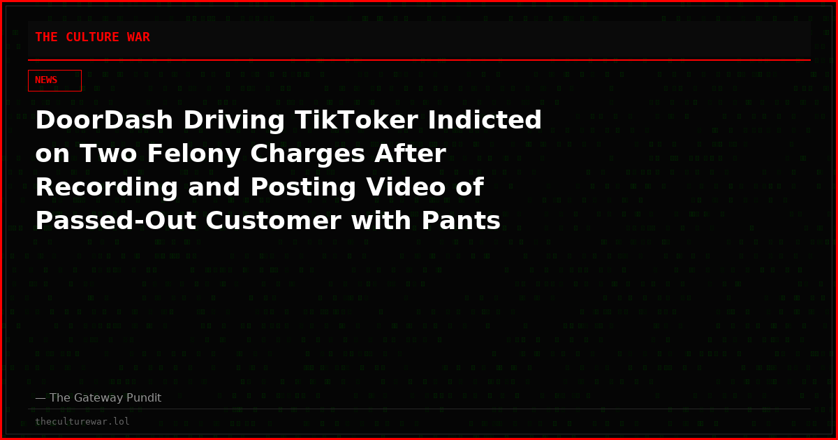 DoorDash Driving TikToker Indicted on Two Felony Charges After Recording and Posting Video of Passed-Out Customer with Pants Down, While Claiming She Was the Victim (VIDEOS)