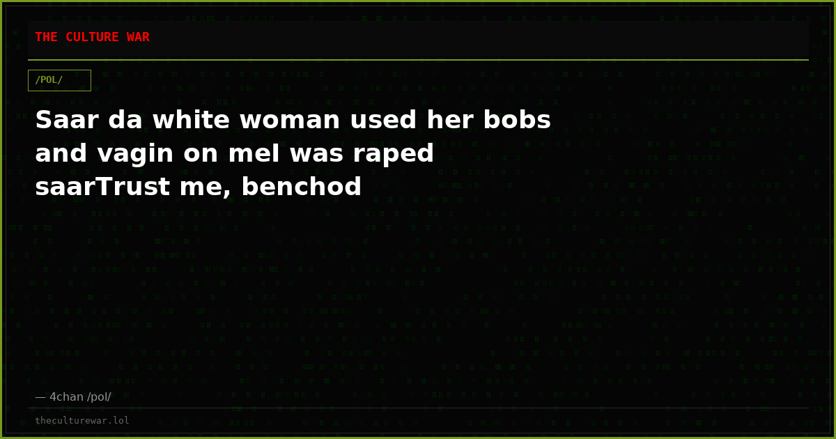 Saar da white woman used her bobs and vagin on meI was raped saarTrust me, benchod