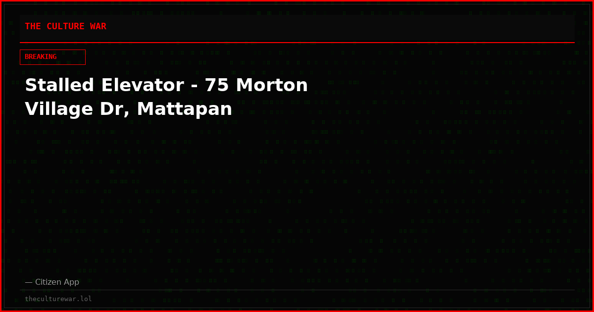 Stalled Elevator - 75 Morton Village Dr, Mattapan