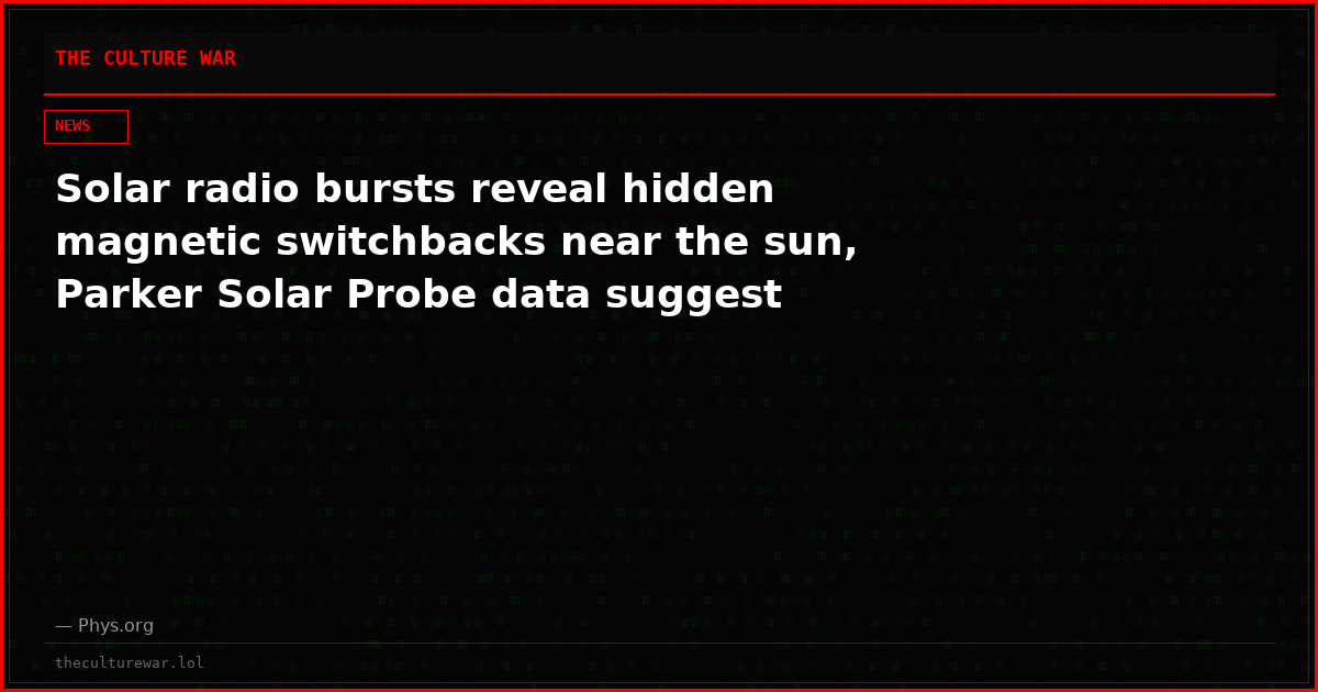 Solar radio bursts reveal hidden magnetic switchbacks near the sun, Parker Solar Probe data suggest