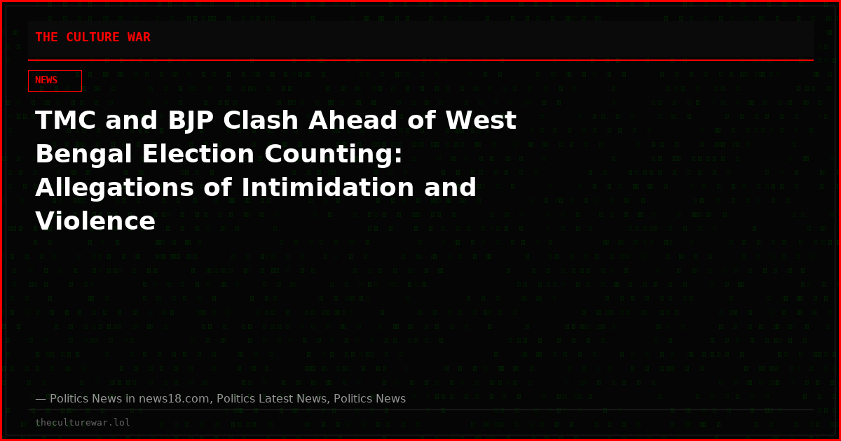 TMC and BJP Clash Ahead of West Bengal Election Counting: Allegations of Intimidation and Violence