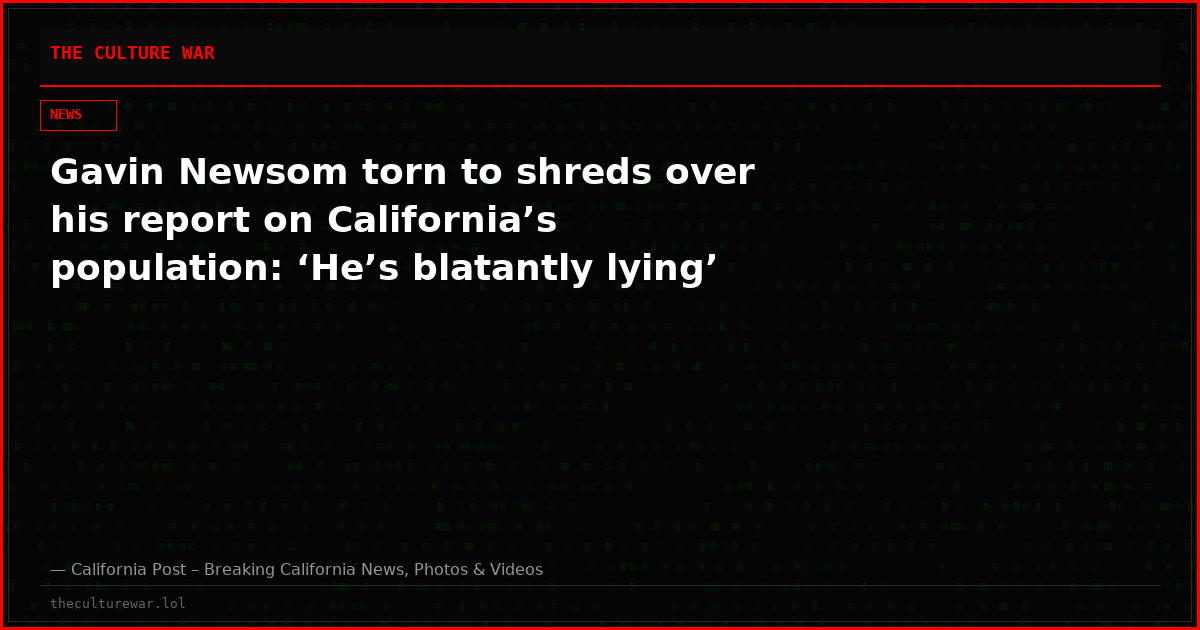 Gavin Newsom torn to shreds over his report on California’s population: ‘He’s blatantly lying’