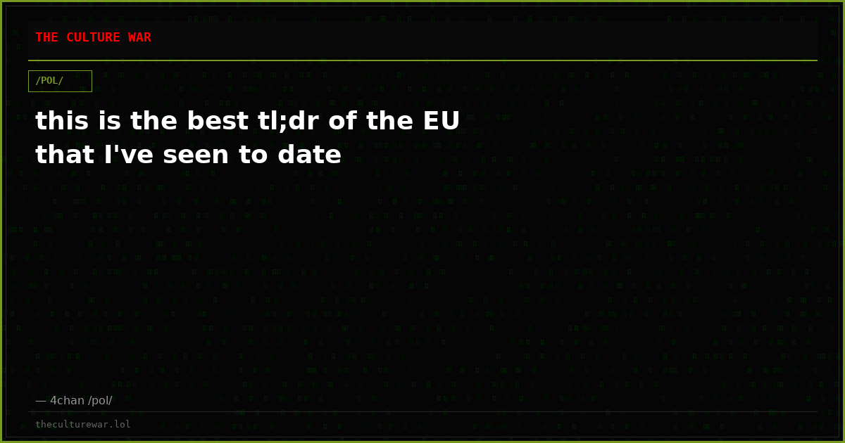 this is the best tl;dr of the EU that I've seen to date