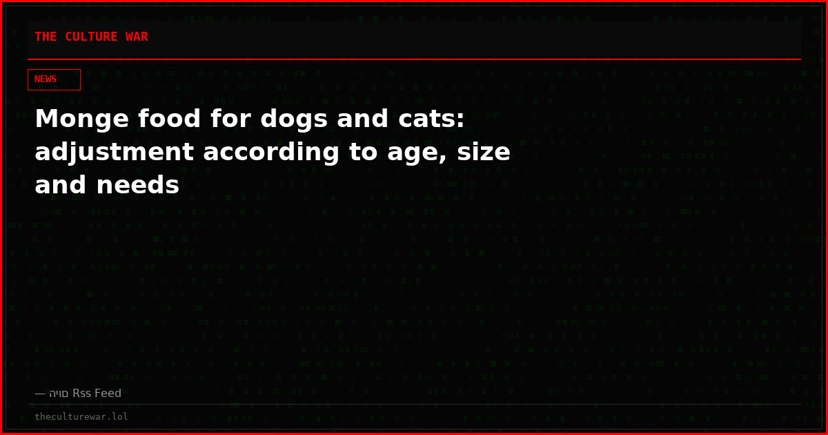 Monge food for dogs and cats: adjustment according to age, size and needs