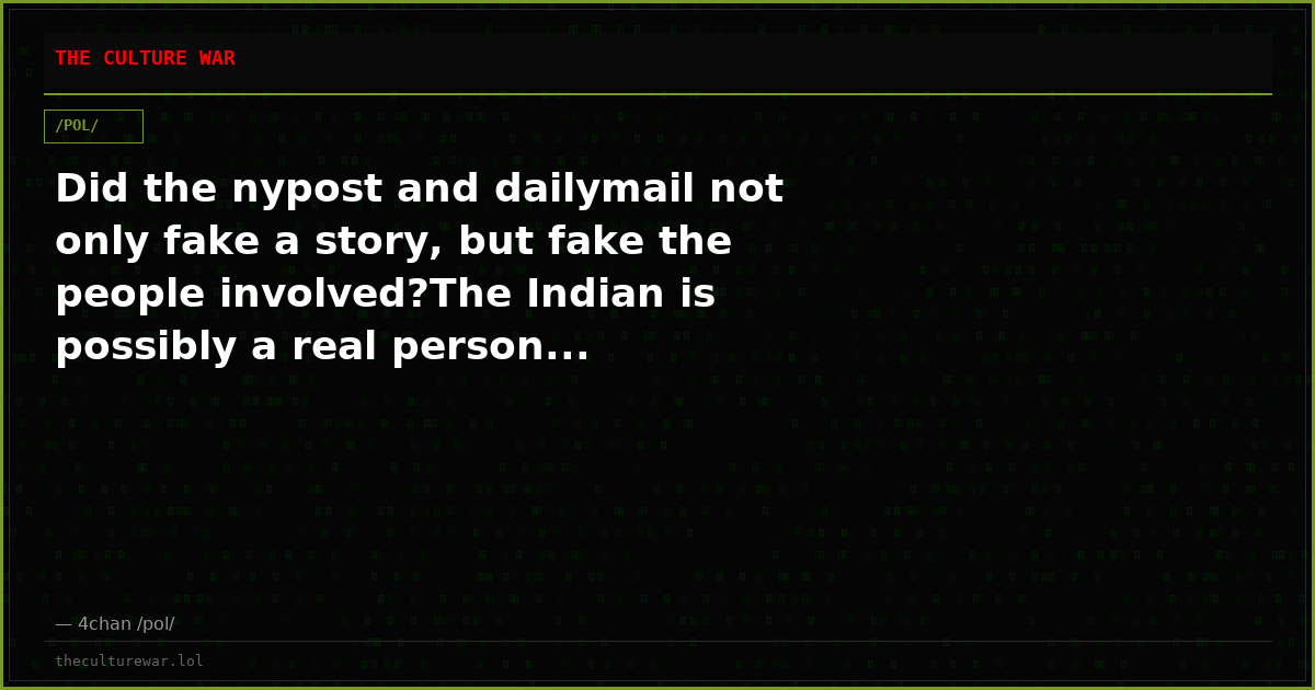 Did the nypost and dailymail not only fake a story, but fake the people involved?The Indian is possibly a real person...