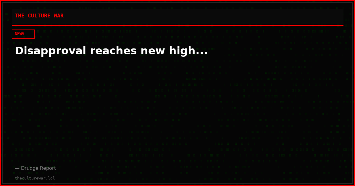Disapproval reaches new high...