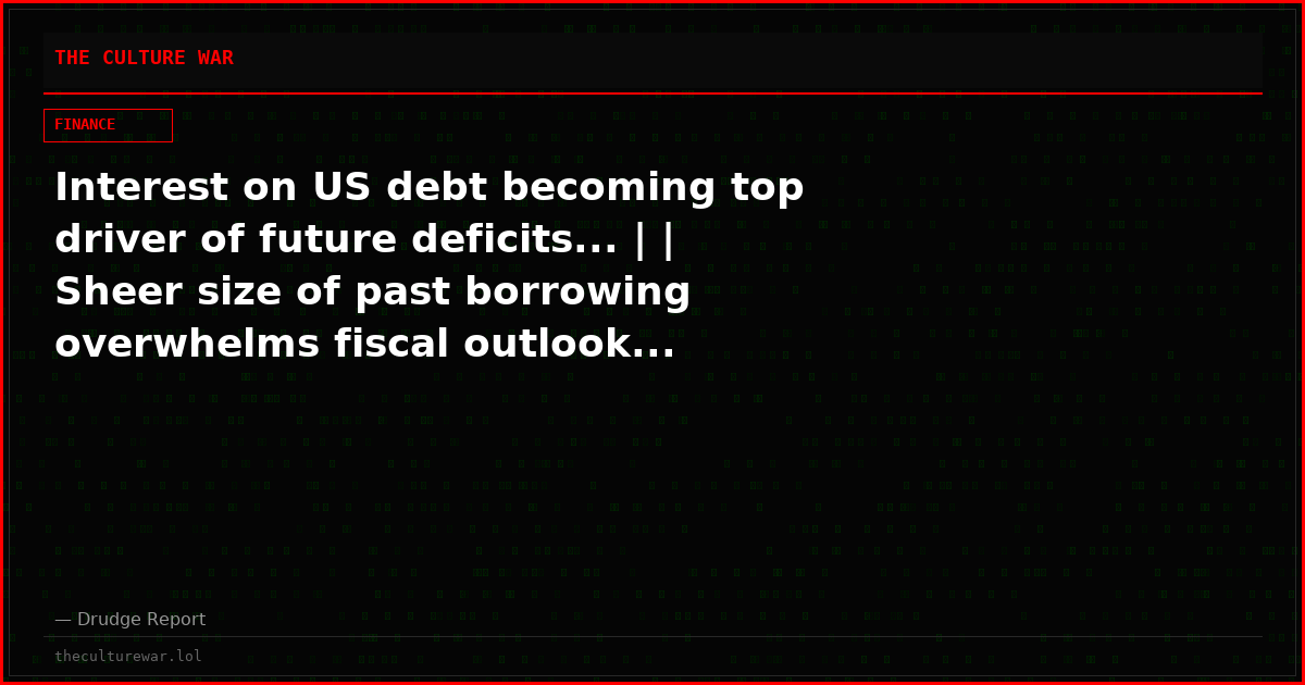Interest on US debt becoming top driver of future deficits... | | Sheer size of past borrowing overwhelms fiscal outlook...