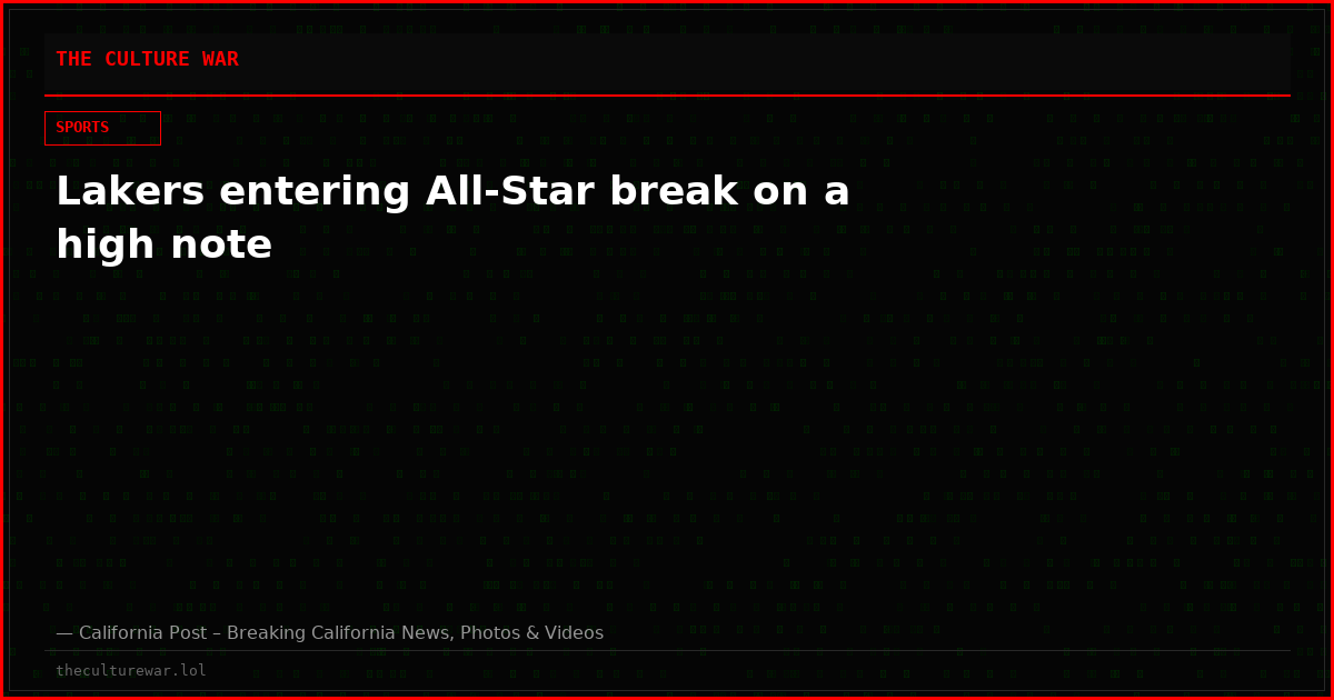 Lakers entering All-Star break on a high note