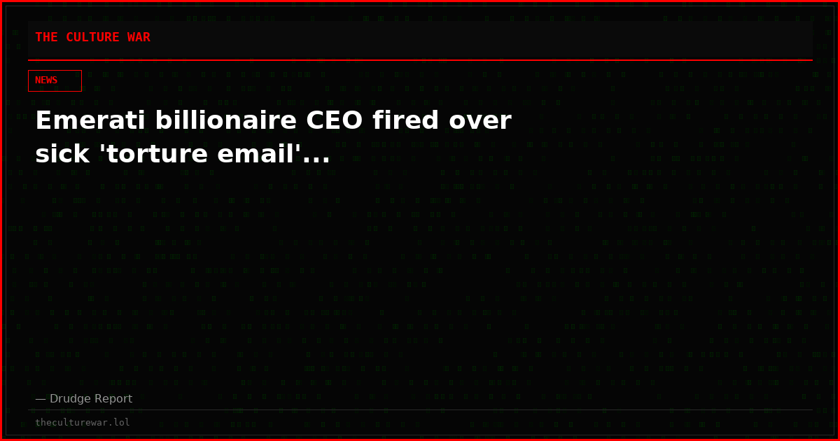 Emerati billionaire CEO fired over sick 'torture email'...