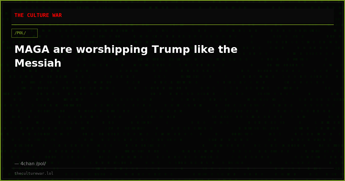 MAGA are worshipping Trump like the Messiah