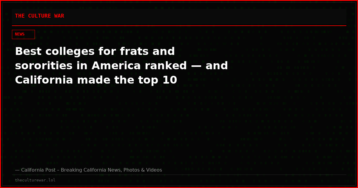 Best colleges for frats and sororities in America ranked — and California made the top 10