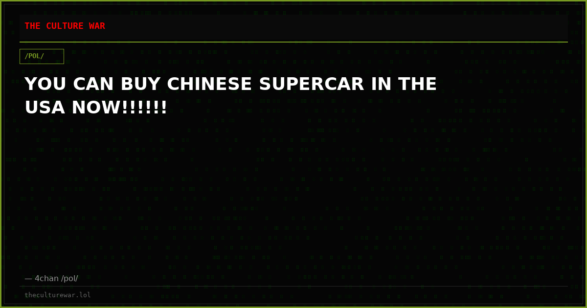 YOU CAN BUY CHINESE SUPERCAR IN THE USA NOW!!!!!!