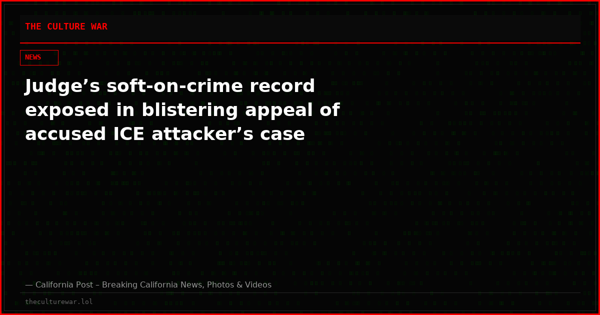 Judge’s soft-on-crime record exposed in blistering appeal of accused ICE attacker’s case