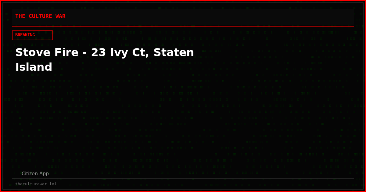 Stove Fire - 23 Ivy Ct, Staten Island