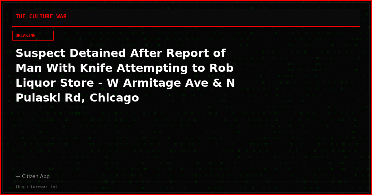 Suspect Detained After Report of Man With Knife Attempting to Rob Liquor Store - W Armitage Ave & N Pulaski Rd, Chicago