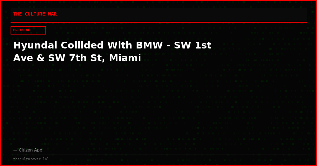 Hyundai Collided With BMW - SW 1st Ave & SW 7th St, Miami