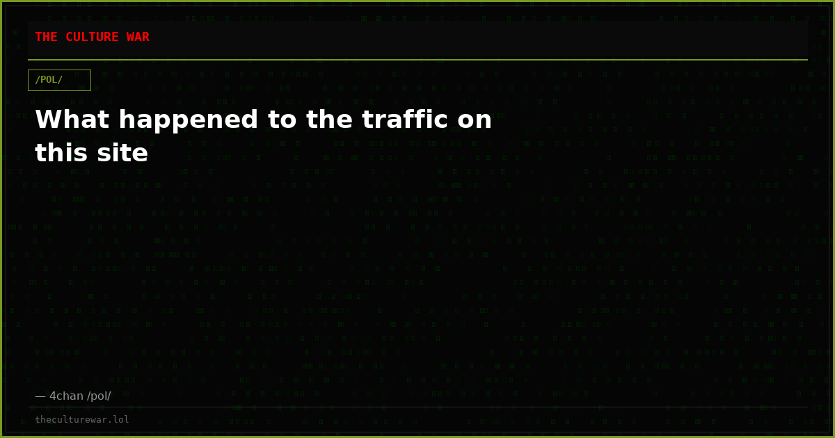 What happened to the traffic on this site
