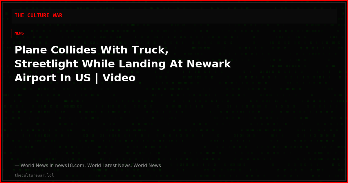 Plane Collides With Truck, Streetlight While Landing At Newark Airport In US | Video