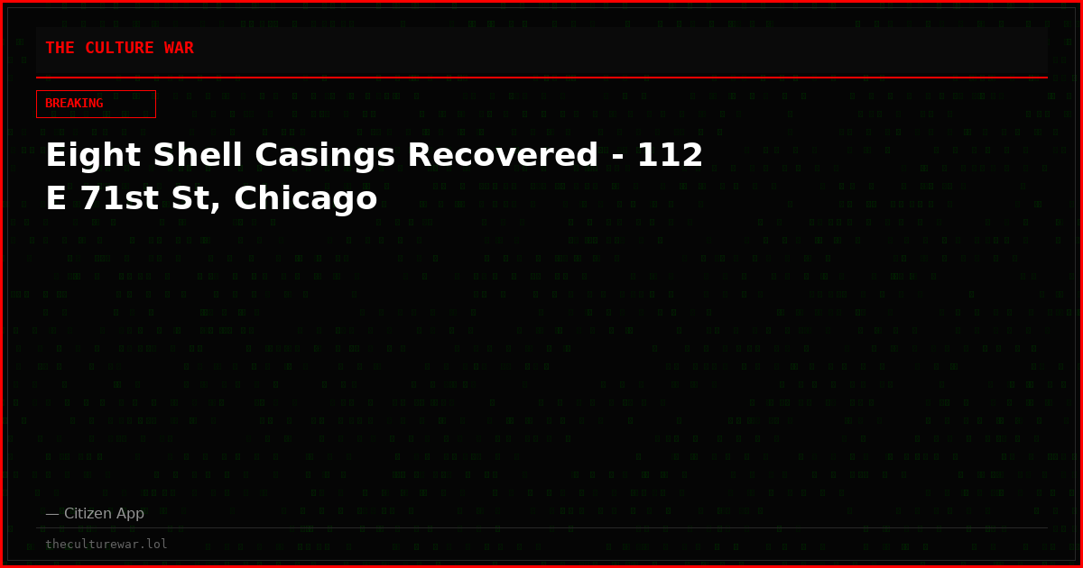 Eight Shell Casings Recovered - 112 E 71st St, Chicago