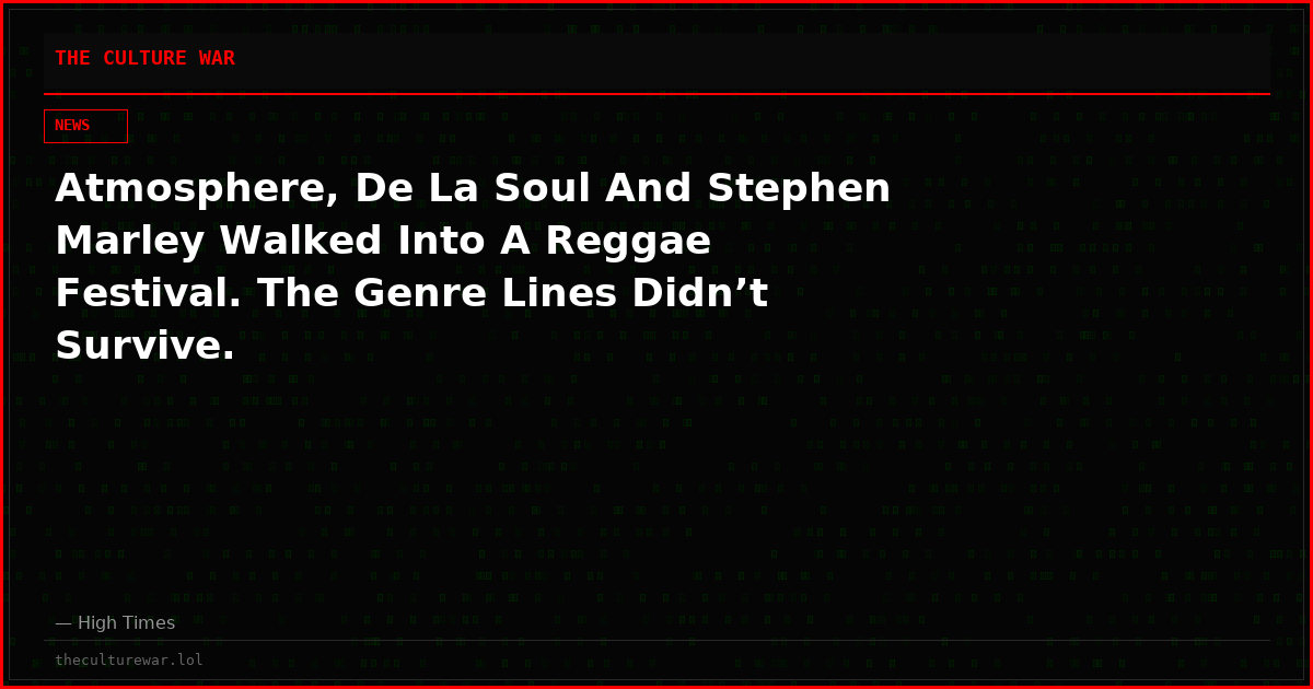Atmosphere, De La Soul And Stephen Marley Walked Into A Reggae Festival. The Genre Lines Didn’t Survive.