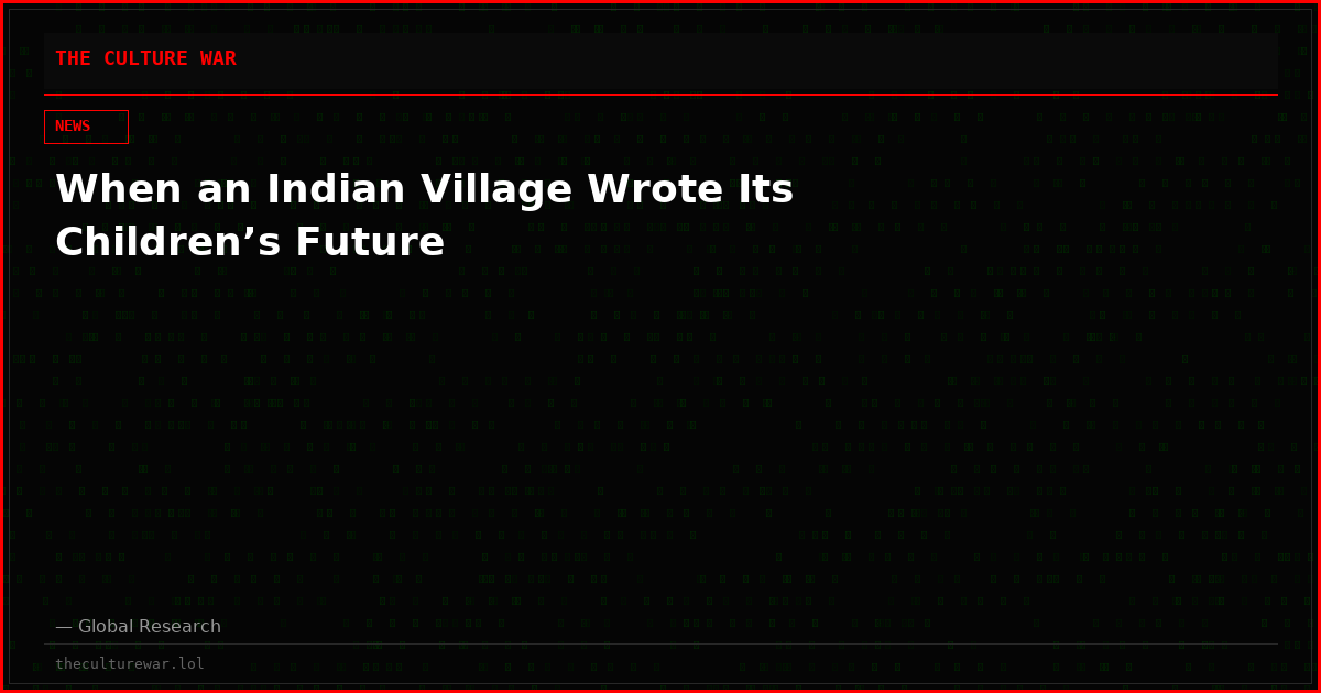 When an Indian Village Wrote Its Children’s Future