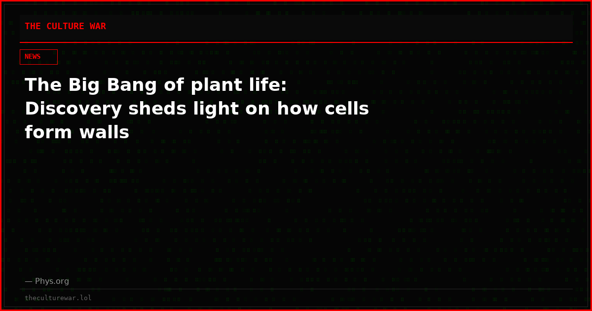 The Big Bang of plant life: Discovery sheds light on how cells form walls