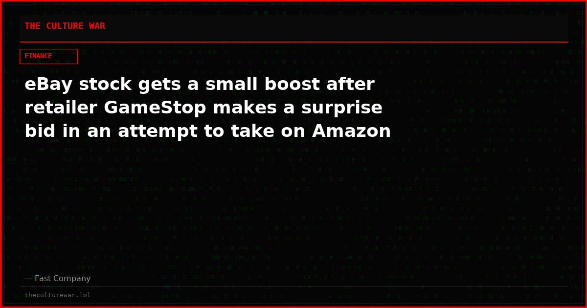 eBay stock gets a small boost after retailer GameStop makes a surprise bid in an attempt to take on Amazon