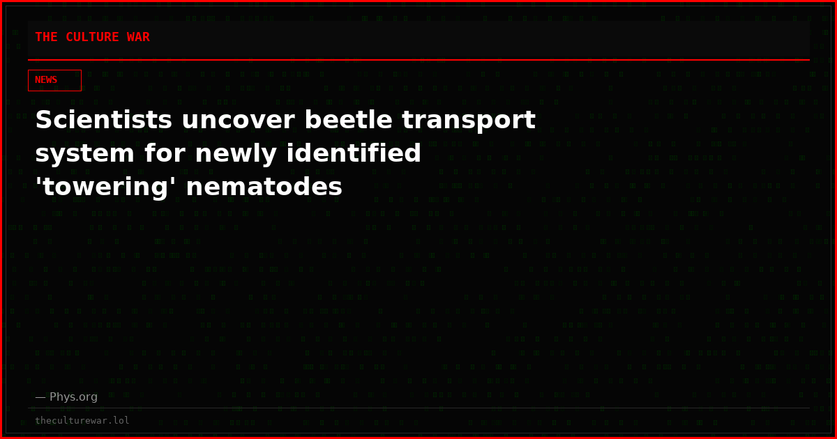 Scientists uncover beetle transport system for newly identified 'towering' nematodes