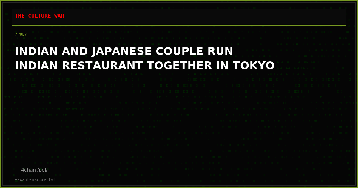 INDIAN AND JAPANESE COUPLE RUN INDIAN RESTAURANT TOGETHER IN TOKYO