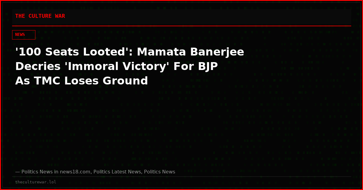 '100 Seats Looted': Mamata Banerjee Decries 'Immoral Victory' For BJP As TMC Loses Ground