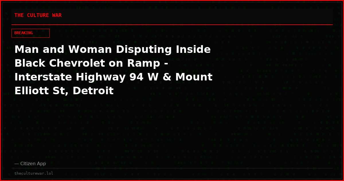 Man and Woman Disputing Inside Black Chevrolet on Ramp - Interstate Highway 94 W & Mount Elliott St, Detroit