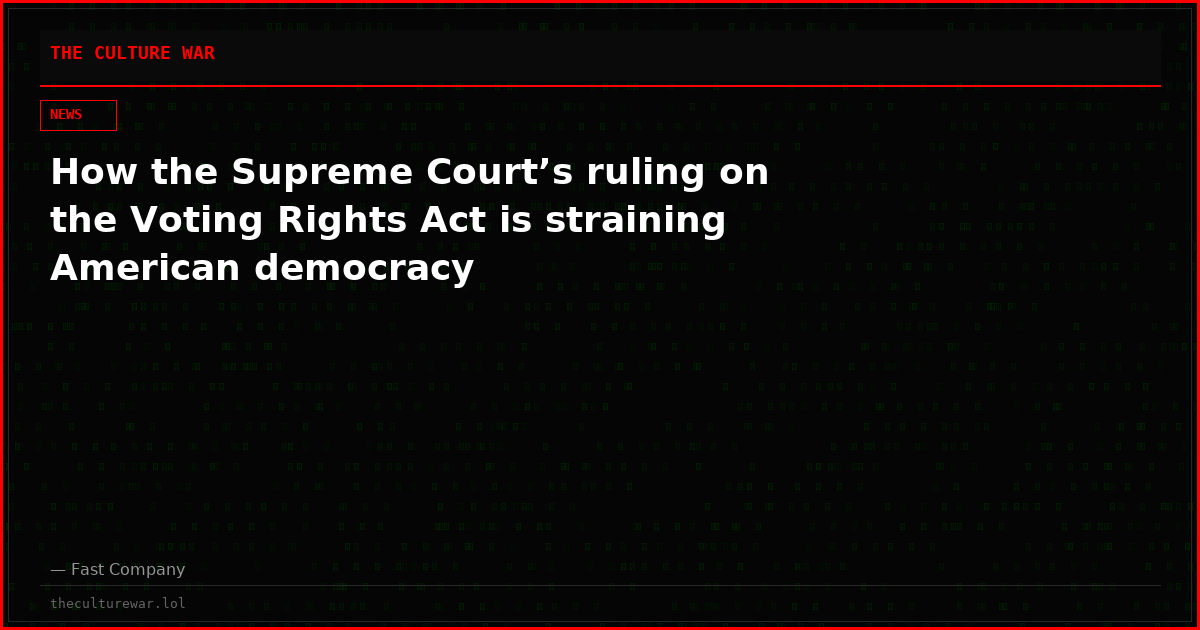 How the Supreme Court’s ruling on the Voting Rights Act is straining American democracy