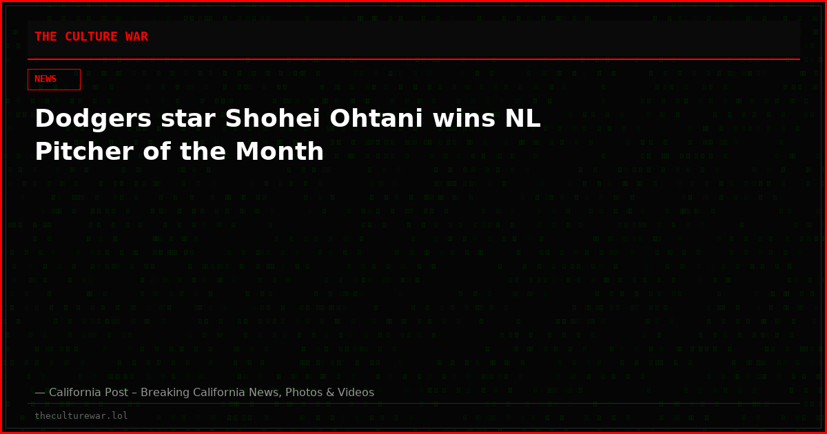 Dodgers star Shohei Ohtani wins NL Pitcher of the Month