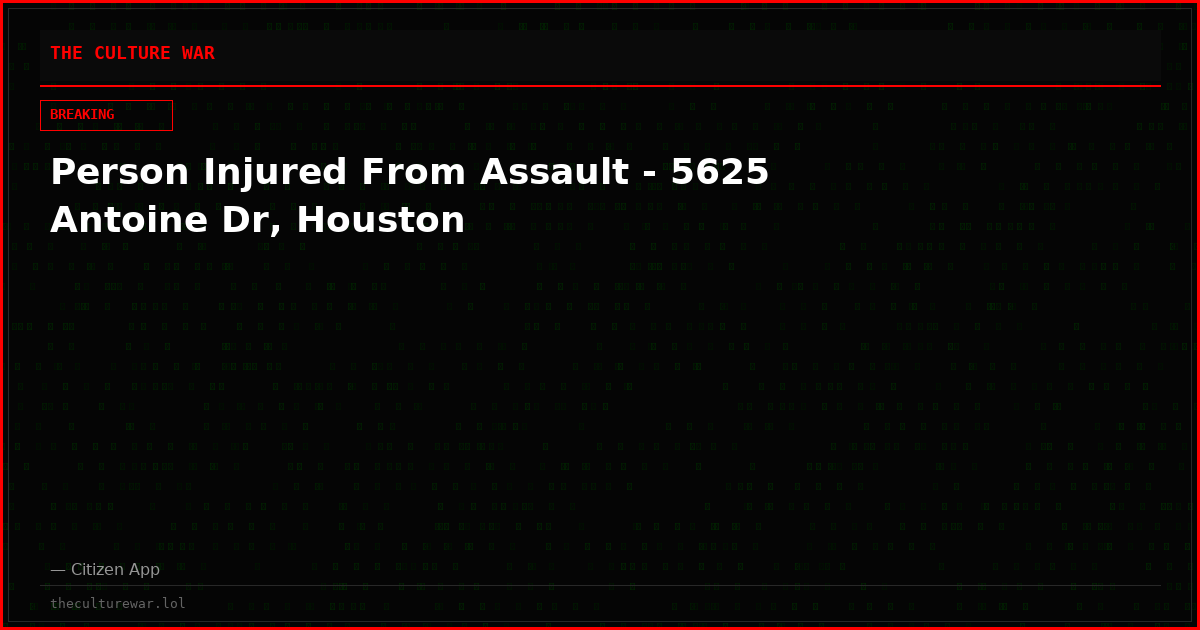 Person Injured From Assault - 5625 Antoine Dr, Houston