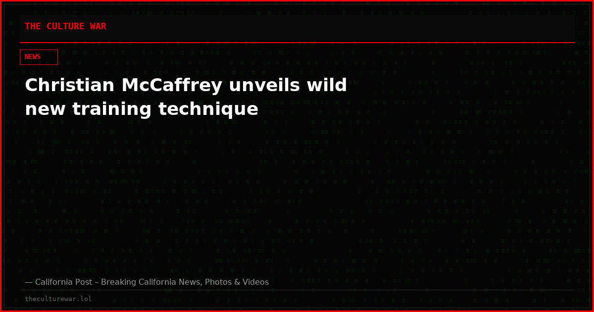 Christian McCaffrey unveils wild new training technique