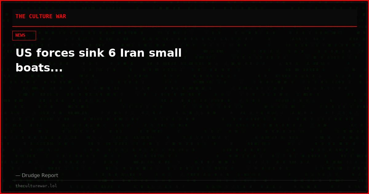 US forces sink 6 Iran small boats...