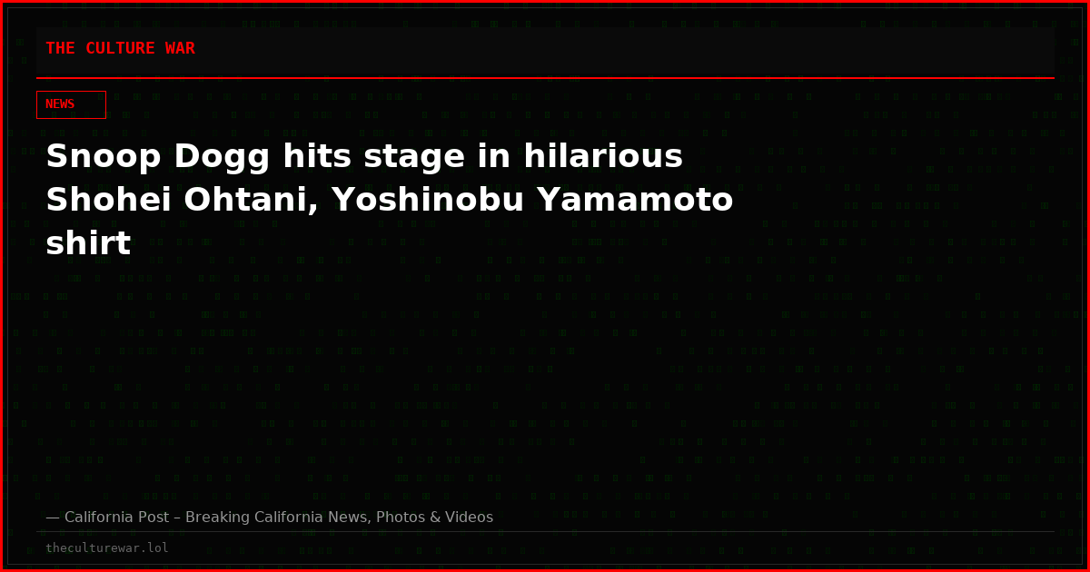 Snoop Dogg hits stage in hilarious Shohei Ohtani, Yoshinobu Yamamoto shirt