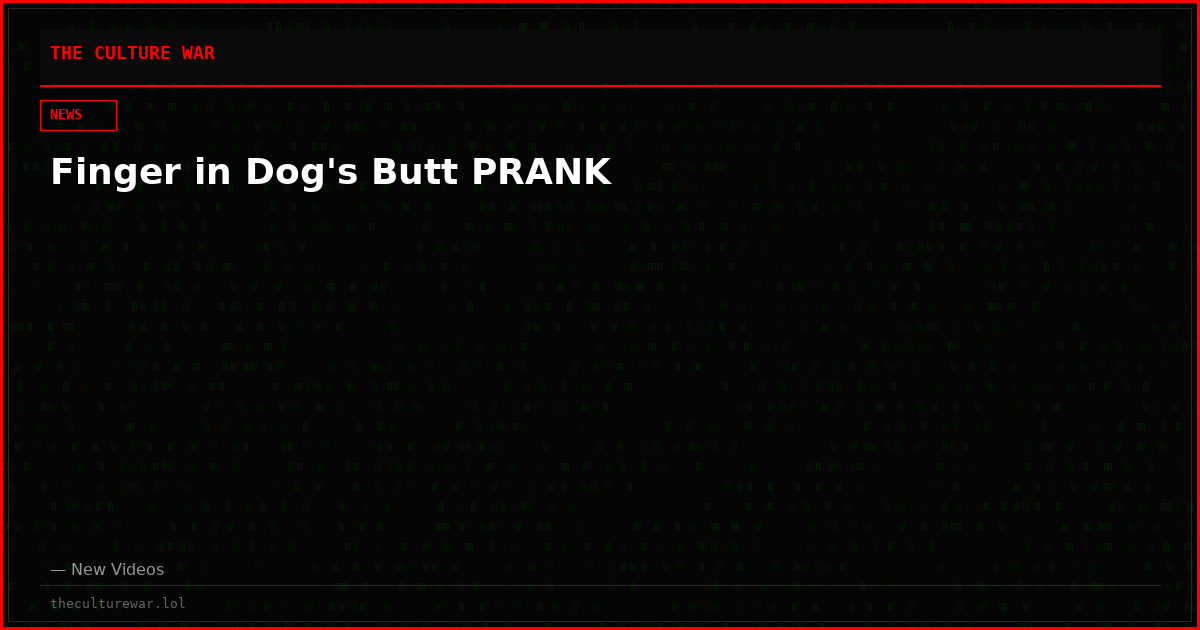 Finger in Dog's Butt PRANK