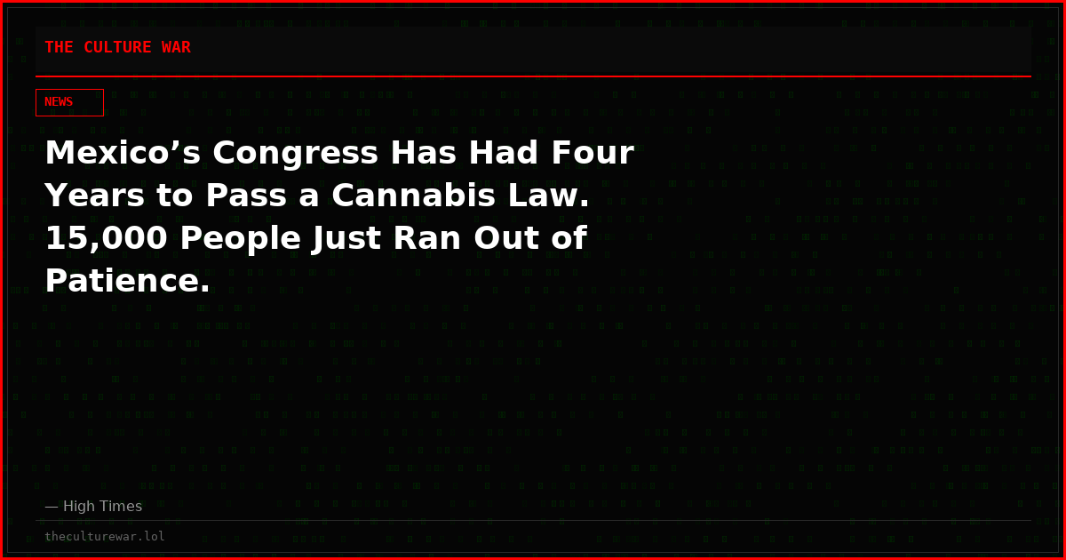 Mexico’s Congress Has Had Four Years to Pass a Cannabis Law. 15,000 People Just Ran Out of Patience.