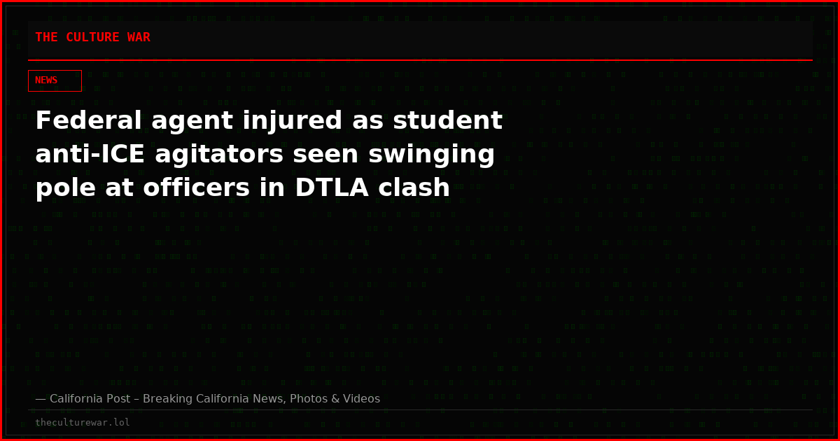 Federal agent injured as student anti-ICE agitators seen swinging pole at officers in DTLA clash