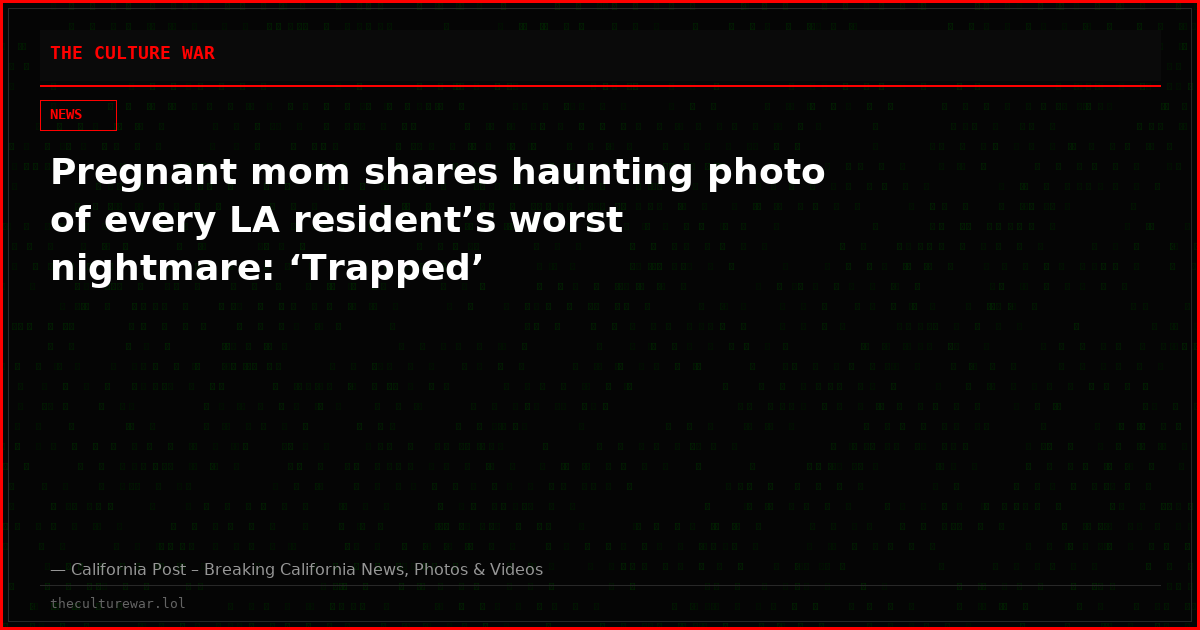 Pregnant mom shares haunting photo of every LA resident’s worst nightmare: ‘Trapped’